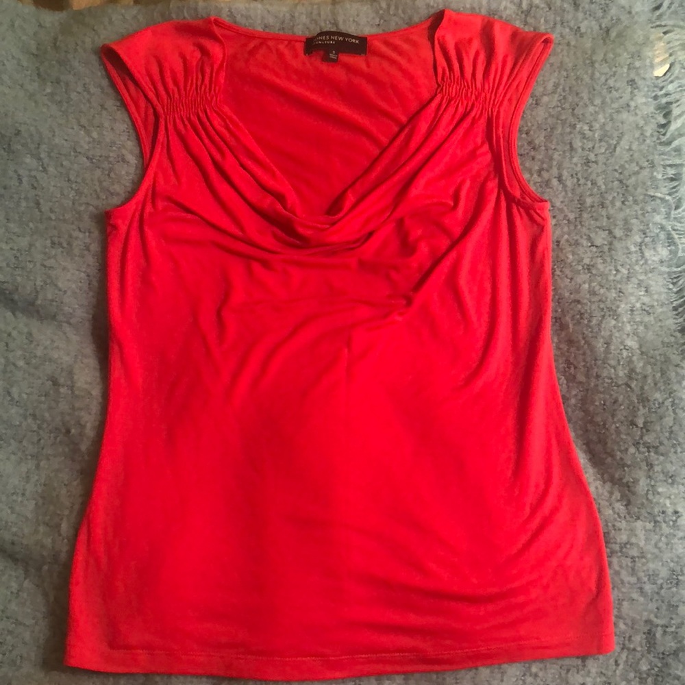 🌸Jones New York Coral red shirt